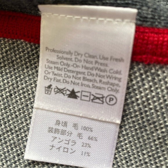 Eddie Bauer Gray and Red Patterned Zip-Up wool Nordic style women’s Sweater - Picture 8 of 11